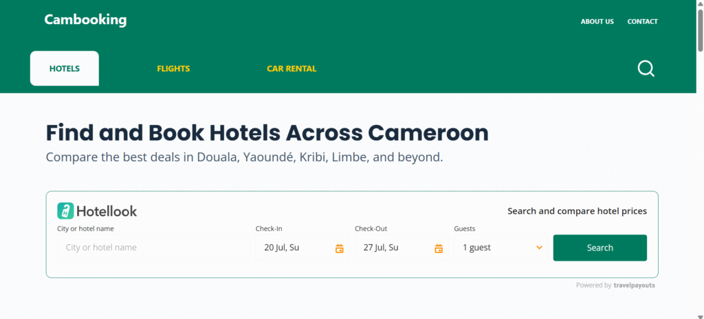 cambooking.site laptop screenshot